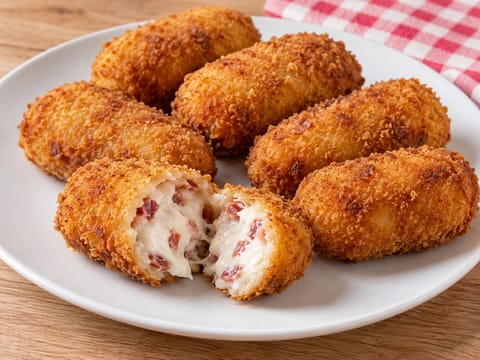 Croquetas de Jamón (krokiety z szynką i beszamelem) Croquetas de Jamón (krokiety z szynką i beszamelem)