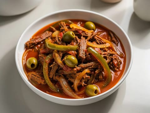 Ropa Vieja (kubańska szarpana wołowina w sosie pomidorowym)