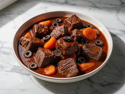 Daube de Boeuf Provençale (stufato di manzo provenzale con vino rosso e arancia)