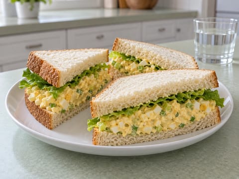 Sandwich cu salată de ouă deviled