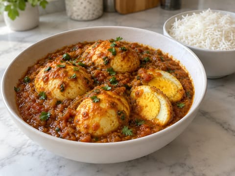Äggcurry med tomat- och lökmasala Äggcurry med tomat- och lökmasala