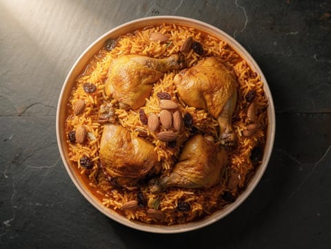 Kabsa (Hähnchen und Reis aus einem Topf)