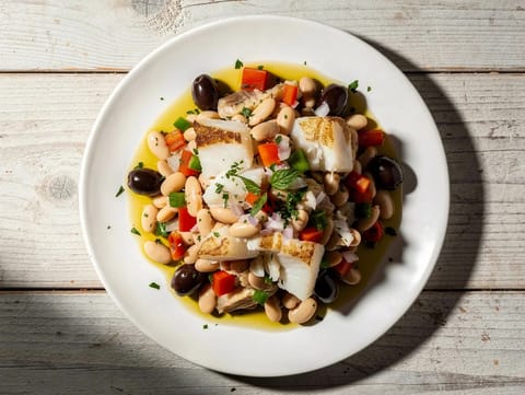 Empedrat (ensalada catalana de bacalao salado y alubias blancas)