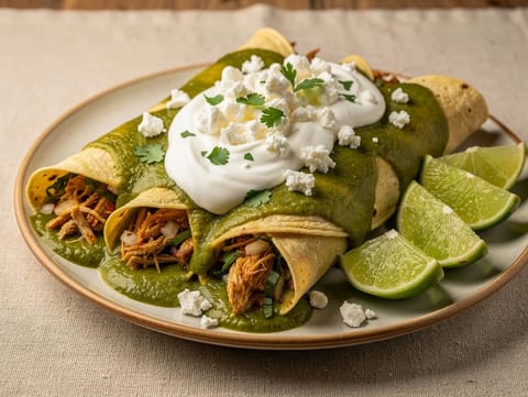 Enchiladas Verdes con Pollo (enchiladas di pollo in salsa verde)