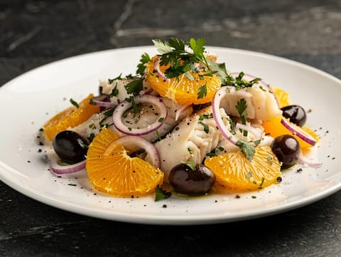 Ensalada de Naranja y Bacalao (sałatka z pomarańczy i solonego dorsza)
