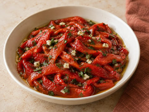 Ensalada de Pimientos Asados (Spaanse salade van geroosterde rode paprika)