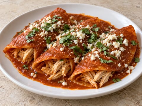 Entomatadas με ψιλοκομμένο κοτόπουλο (τορτίγιες με σάλτσα ντομάτας) Entomatadas με ψιλοκομμένο κοτόπουλο (τορτίγιες με σάλτσα ντομάτας)