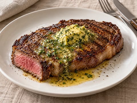Grilled Entrecôte with Café de Paris Butter Grilled Entrecôte with Café de Paris Butter
