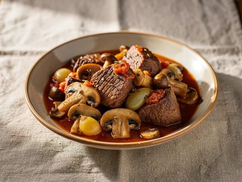 Estofado de Jabalí con Setas (Eintopf mit Wildschwein und Pilzen)