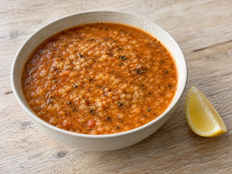 Ezogelin Çorbası (turecká polévka z červené čočky s bulgurem a rýží)