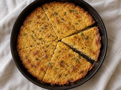 Farinata (ligurisk kikertpannekake) Farinata (ligurisk kikertpannekake)