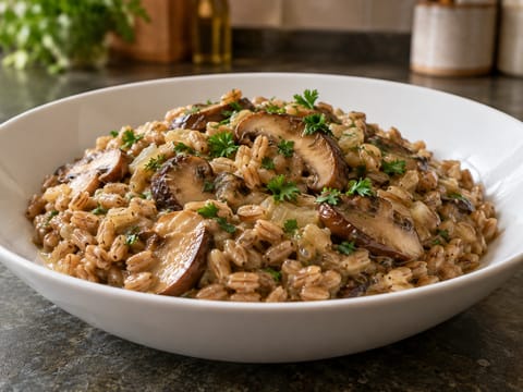 Farrotto con Funghi Porcini (risotto de farro con setas porcini)