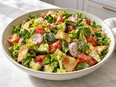 Fattoush (σαλάτα με φρυγανισμένη πίτα) Fattoush (σαλάτα με φρυγανισμένη πίτα)