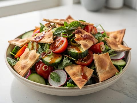 Fattoush (salat med ristet pitabrød) Fattoush (salat med ristet pitabrød)
