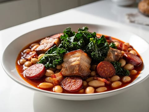 Feijoada à Portuguesa (domuz eti ve chorizo’lu Portekiz fasulye güveci)