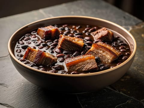 Feijoada (ragoût brésilien de haricots noirs au porc et au bœuf)