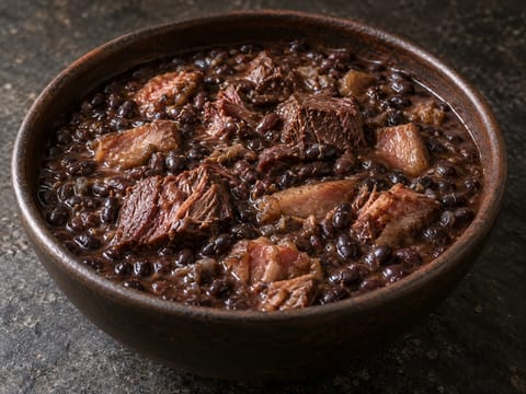 Feijoada (brasiliansk svarta bönor-gryta med fläsk och nötkött) Feijoada (brasiliansk svarta bönor-gryta med fläsk och nötkött)