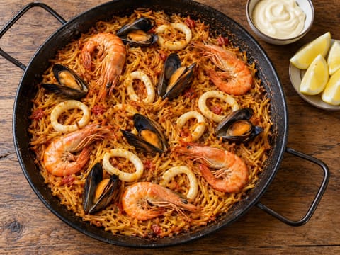 Fideuà de Mariscos (paella de massa com marisco) Fideuà de Mariscos (paella de massa com marisco)