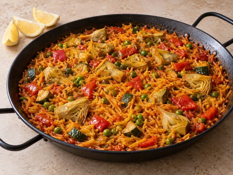 Fideuà de Verduras (Spanish Vegetable Noodle Paella) Fideuà de Verduras (Spanish Vegetable Noodle Paella)