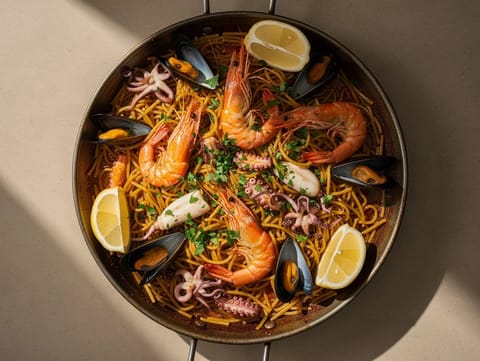 Fideuà Valenciana (Paella valenciana de massa) Fideuà Valenciana (Paella valenciana de massa)