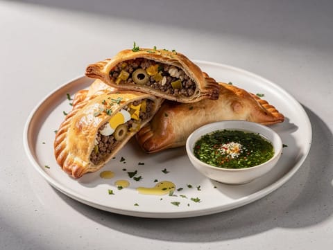 Empanadas al horno con carne picada, aceitunas y huevo Empanadas al horno con carne picada, aceitunas y huevo