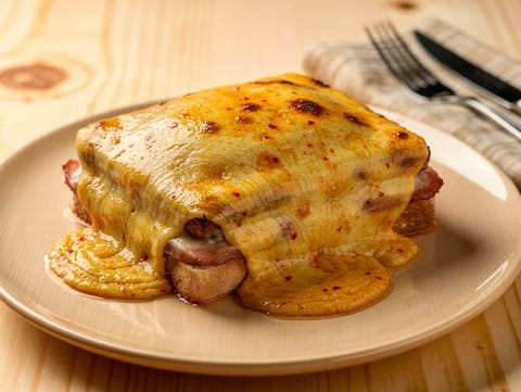 Francesinha (σάντουιτς από το Πόρτο με σάλτσα μπύρας και ντομάτας)