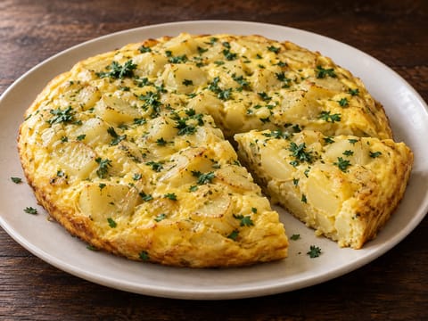 Frittata di Patate (φριτάτα με πατάτα, κρεμμύδι και παρμεζάνα) Frittata di Patate (φριτάτα με πατάτα, κρεμμύδι και παρμεζάνα)