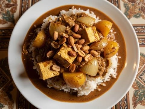 Gaeng Massaman tofu (vegán Massaman curry)