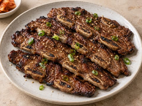Galbi (korejská BBQ hovězí žebra) Galbi (korejská BBQ hovězí žebra)
