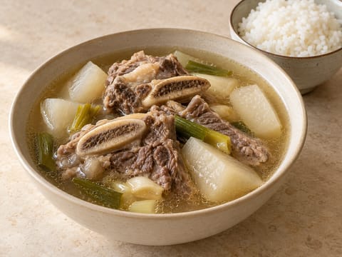 Galbitang (koreai tiszta marha rövidbordaleves retekkel) Galbitang (koreai tiszta marha rövidbordaleves retekkel)