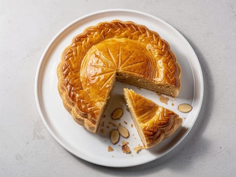 Galette des Rois (tříkrálový koláč) s mandlovým frangipane Galette des Rois (tříkrálový koláč) s mandlovým frangipane