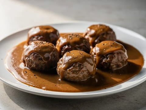 Gehaktballen met jus (Nederlandse gehaktballen met jus)