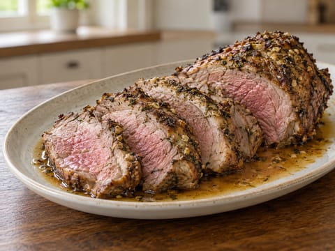 Gigot d’Agneau Rôti (pečená jehněčí kýta s česnekem a bylinkami)