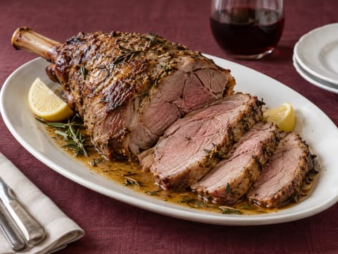 Gigot d’Agneau au Four (Yavaş Fırınlanmış Kuzu But)