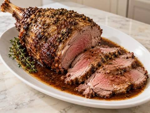 Gigot d’Agneau Rôti à l’Ail et au Thym (ψητό μπούτι αρνιού με σκόρδο και θυμάρι) Gigot d’Agneau Rôti à l’Ail et au Thym (ψητό μπούτι αρνιού με σκόρδο και θυμάρι)