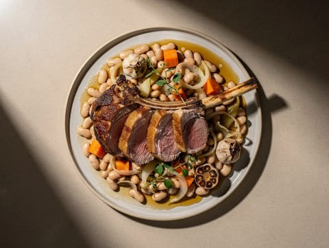 Gigot d’Agneau Rôti (Ugnsstekt lammstek) med vita bönor