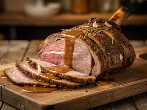 Gigot d’Agneau (pulpă de miel coaptă lent)