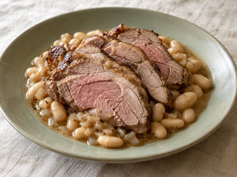Gigot d’Agneau (ugnsstekt lammstek med vita bönor)