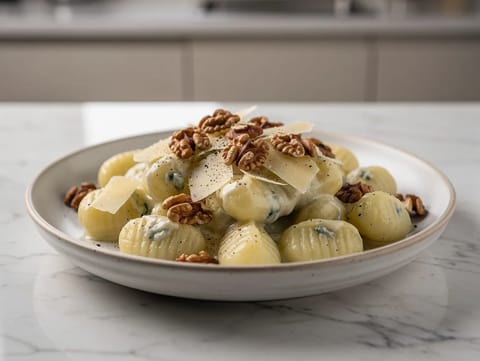 Gnocchi al Gorgonzola e Noci (gnocchit gorgonzolalla ja saksanpähkinöillä)