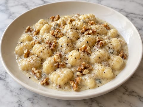 Gnocchi al Gorgonzola e Noci (ñoquis con gorgonzola y nueces) Gnocchi al Gorgonzola e Noci (ñoquis con gorgonzola y nueces)