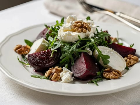Salat med geitost og rødbeter