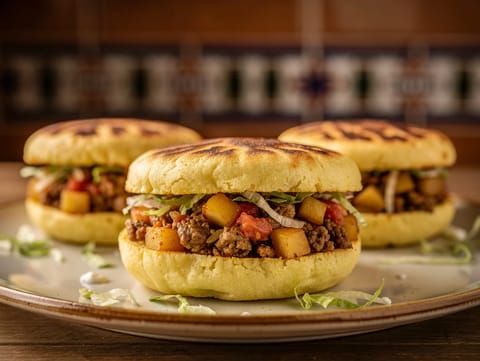 Gorditas de Picadillo (kıymalı içle doldurulmuş masa kekleri)