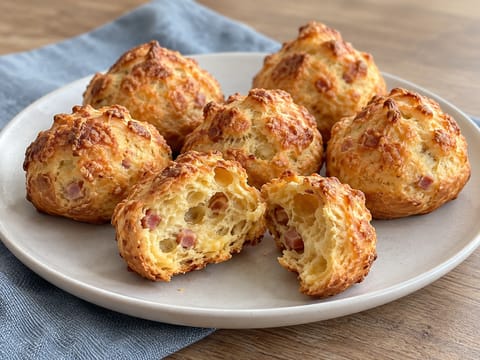 Gougères au jambon et au comté