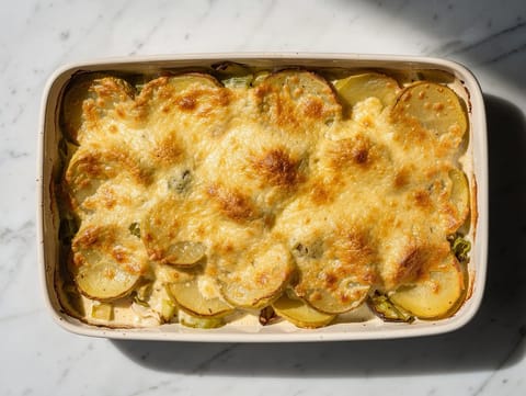 Gratin de Légumes (ranskalainen peruna- ja purjogratini)