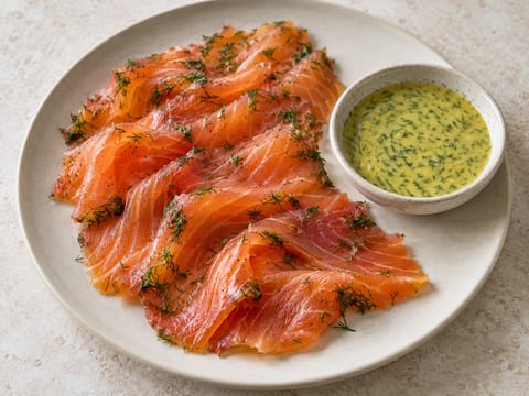 Gravlax (gravad lax med senaps- och dillsås) Gravlax (gravad lax med senaps- och dillsås)