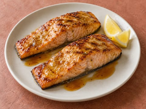 Grilled Salmon with Maple Mustard Glaze Grilled Salmon with Maple Mustard Glaze