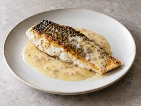 Grillet havabbor med beurre blanc Grillet havabbor med beurre blanc