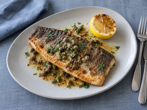 Grillet ørret med brunet smør og kapers