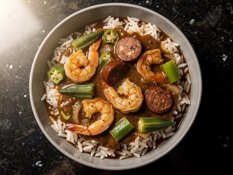 Gumbo (Karidesli ve Andouille’lü Güney Usulü Yahni)