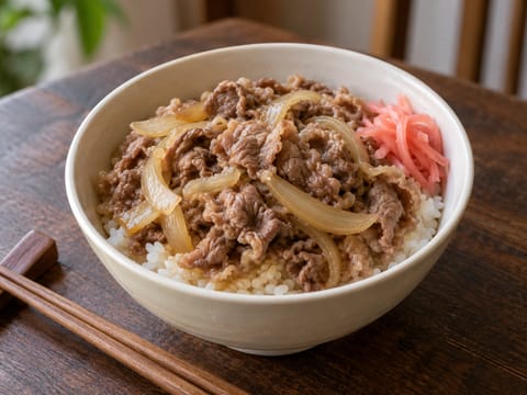 Gyudon (marhás-hagymás rizstál)